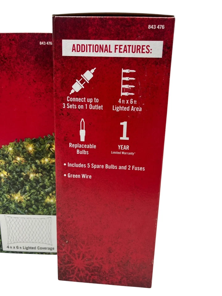 (2) Home Accents Holiday 150 Clear Incandescent Mini Net Christmas Lights 4 x 6 - Image 3 of 4