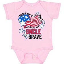 Inktastic Home Of The Free Because My Uncle Is Brave Baby Bodysuit Memorial Day