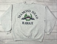 Vintage Diamond Head Hawaii Sweatshirt Size XL Gray Crewneck Made In USA
