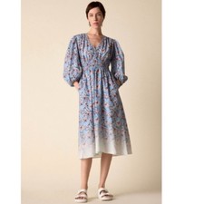 St. Roche Auberon Midi Dress Size 10 Organic Cotton Coastal Beachy Vacation