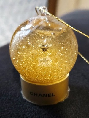 CHANEL BEAUTE Holiday MINI Snow Globe Ornament GOLD Novelty GWP NIB FAST SHIP  