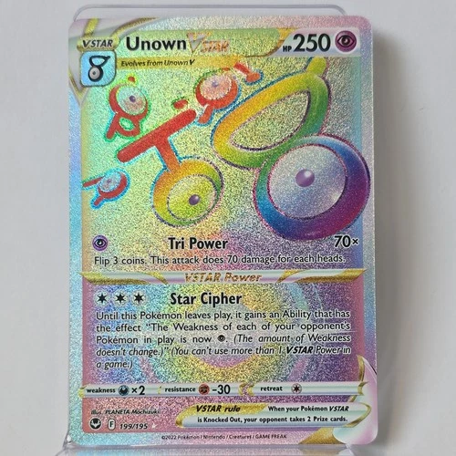 Unown VSTAR (Secret) 199/195 Swsh12: Sword & Shield - Silver Tempest Holo NM