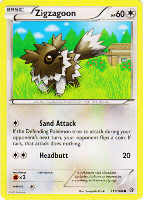 Zigzagoon - 111/160 - Common x1 - NM-Mint - XY Primal Clash | eBay