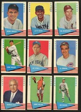 (9) 1961 Fleer Baseball Card Lot w/ Dixie Walker, Heinie Manush, Al Simmons