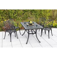 Merxx GartenmöBel Rhodos Set 5Tlg. 4 Sessel + 1 Tisch 140X80Cm Aluminium Graphit