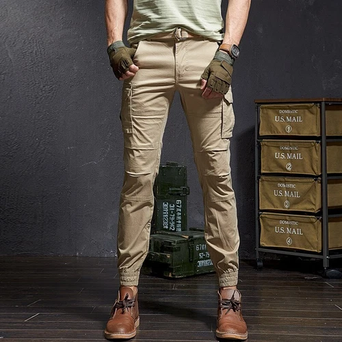 Hochwertige Slim Fit Camouflage Freizeit Cargohose Streetwear Hose für Herren - Bild 13 von 27
