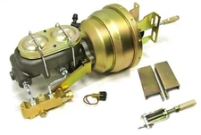 Universal Mounting Bracket 7" Dual Brake Booster GM Master Disc Drum Valve Kit