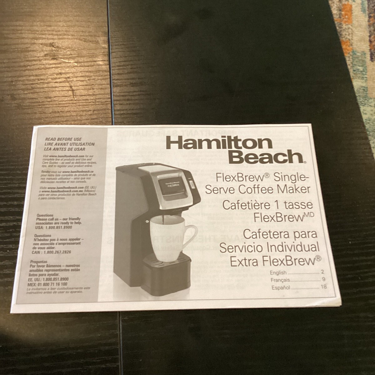 Hamilton Beach Flex Brew Model 49974 Replacement Manual