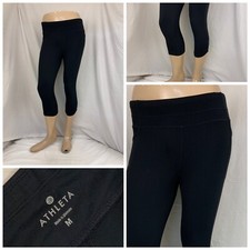 Athleta Yoga Pants Sz M Black Zip Pocket Poly Stretch YGI N2-152