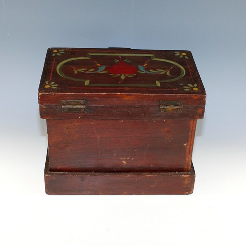 Antique Folk Art American Hand Painted Wood Document Jewelry Desk Box - Picture 11 of 11