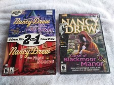 Lot of 3 Nancy Drew PC Games CD-Rom Mystery Computer Games Very Good Condition.