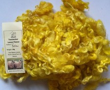 Teeswater lose Vlies in gelb zum Spinnen und Basteln 50g