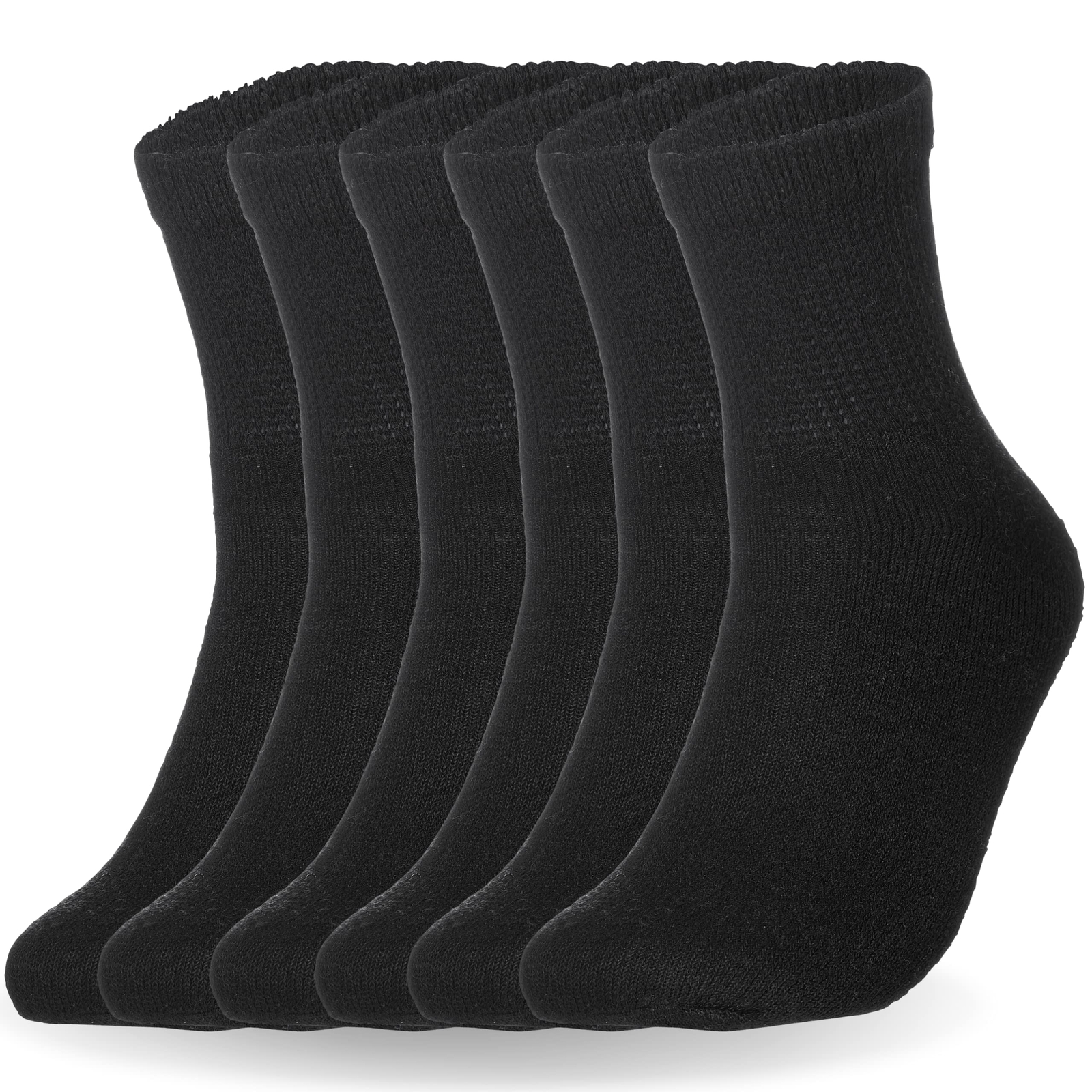 6 Pairs Cotton Diabetic Ankle Socks - Non-Binding With Extra Wide Top For Men...