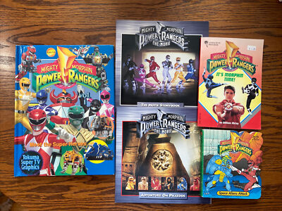 vintage, 5 Power Rangers reading books