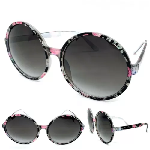 Oversize Exaggerated Retro Style SUNGLASSES Huge Jumbo Big XL Round Floral Frame