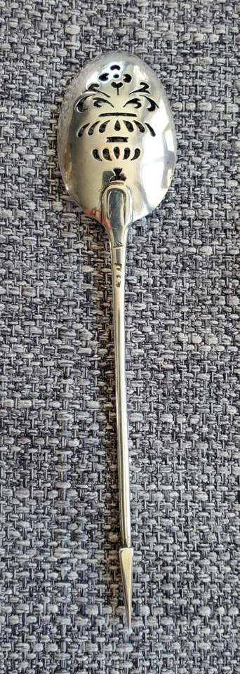 Jarrón antiguo de plata de ley y cuchara de flor Mote Foto 2 de 4