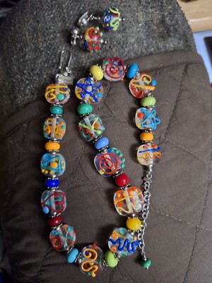 Stunning Dianna Dinka One Of A Kind Glass Necklace Set