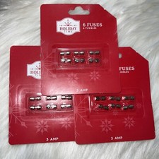 3 Packs Holiday time 3 Amp Fuses 6 per Pack Christmas / Holiday New Lights