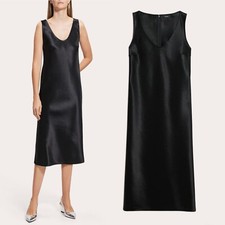 Theory Tank Dress in Bonded Satin Black Size 8