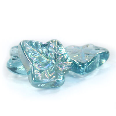 Motivnuggets Shine Ahornblatt Hellblau 1 Stück DIY Glasnuggets Muggelstein Mosai