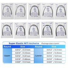Dental Ortho Supper Elastic Niti Round Arch Wire 012/0.14/0.16/ 0.18/0.20 SA
