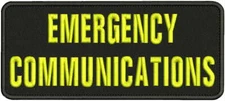 E COMMUNICATIONS EMB PATCH 4X10 HOOK ON BACK BLK/YELLOW