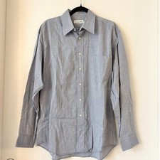 Christian Dior Men's Blue Check Print Designer Button Down Shirt Size 42
