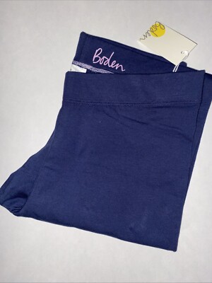 NWT Mini Boden Plain Leggings Stretch Full Length Solid College Navy Size 13-14