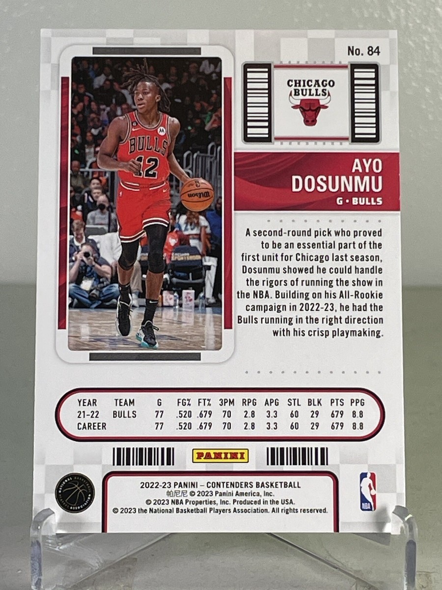 2022-23 Panini Contenders Ayo Dosunmu #84 Chicago Bulls Basketball