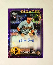 Nick Gonzales 2024 Topps Chrome RC AUTO PURPLE Speckle REFRACTOR 194/299 Raw z6