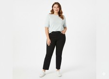 Nine West Jeans Women's Size 10 Black High Rise Straight Leg Pants Gold Button