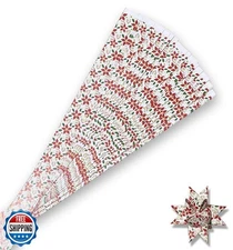 Poinsettia Patterned Paper Strips for Weaving Projects. Paper for Moravian, G