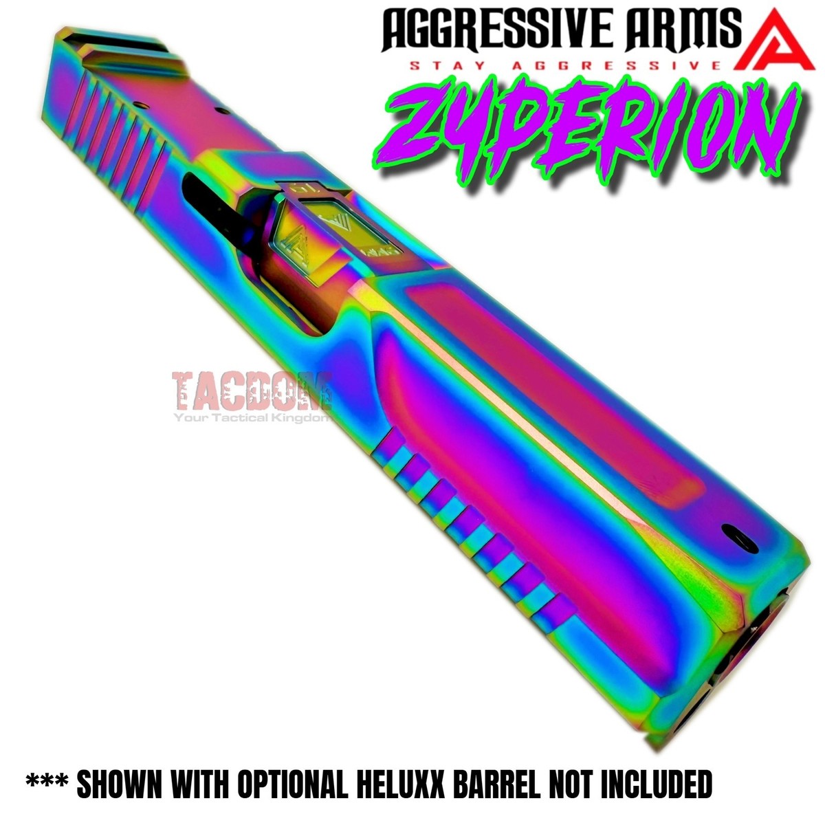 AGGRESSIVE ARMS ZYPERION RAINBOW INSANE SCALE GRIP SLIDE For GLOCK