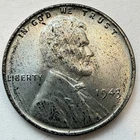 1943 U.S. Steel Cent About Uncirculated Nice Detail and Luster Vintage WW2 Coin