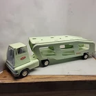 60s Tonka Car Carrier Transport Truck Pressed Steel In Green Hauler