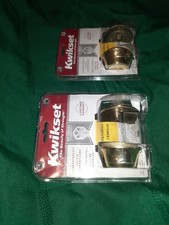 Pair ~ KWICKSET Single-Cylinder Deadbolts ~ Key Same - Polished Brass ~~ R772