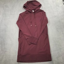 Athleta Hoodie Sweatshirt Dress Womens Small Maroon Mini Athletic Pullover Cozy