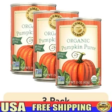 Organic Pumpkin Puree Non-GMO Canned 15oz Allergen Free Vegan Baking Cooking New