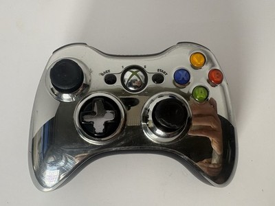 Microsoft Xbox 360 Chrome Silver Controller (SOME DAMAGE) See Photos SHIPS FREE