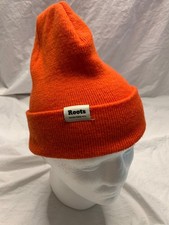 Roots Orange Green Tag Adult Ski Hat Beanie Toque O/S