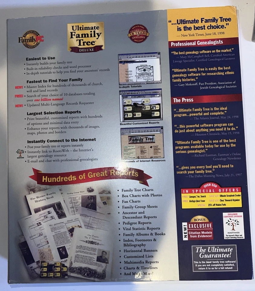 ULTIMATE FAMILY TREE DELUXE BY THE LEARNING COMPANY -- NEW SEALED! - Image 2 of 3