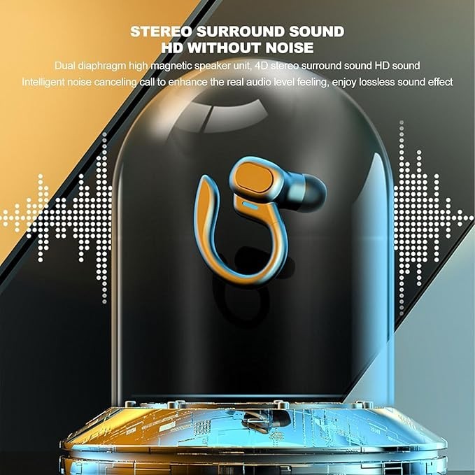 Auricolari Senza Fili, Cuffie Bluetooth, 350 MAh, Nero foto 3