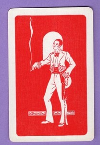 1 Single Swap Playing Card HANDSOME SPANISH MAN SMOKING FANCY SUIT DECO VINTAGE