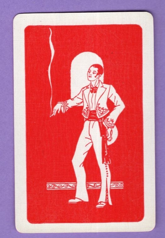 1 Single Swap Playing Card HANDSOME SPANISH MAN SMOKING FANCY SUIT DECO VINTAGE