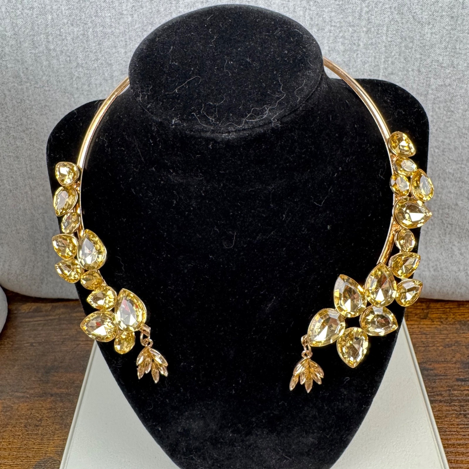 Fancy party evening Rhinstone Crystal Statement Choker Necklace