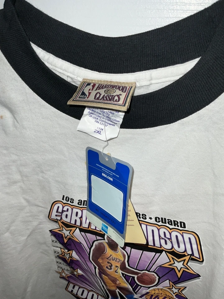 Camiseta De Colección Earvin Johnson LA Lakers Majestic Hardwood Classics NBA 2XL Nueva Foto 2 de 4