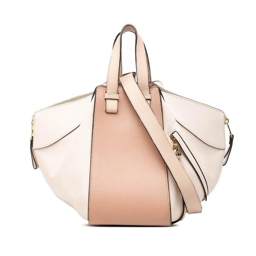 Loewe Hammock Small Handbag Shoulder Bag 2WAY Pink Beige Leather Used