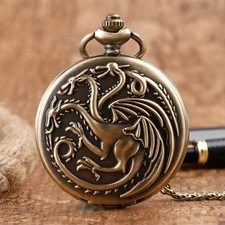 Pocket Watch Dragon Design Quartz Watch W3