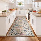 Runner Rugs for Hallways 2x6 Washable Rug Boho Flower Low Pile Non-Slip Beige