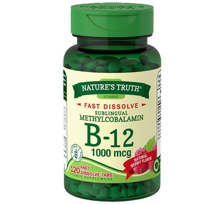 Nature's Truth Sublingual Methylcobalamin B-12 Fast Dissolve Tablet 120 Count